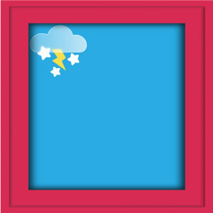 Template mit Wettericon für den Tag, Wolke, Schnee, Blitz,