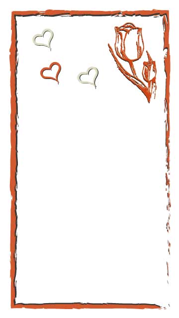 Rahmen mit Tulpe und Herzchen