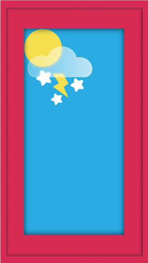 template mit Wetter icon Sonne, Wolke, Schneefall und Blitz