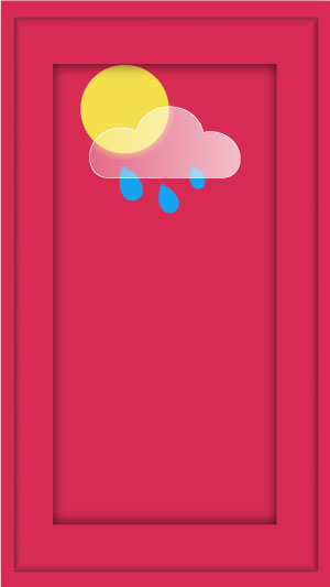 Template mit Wettericon, Sonne, Wolken und Regen