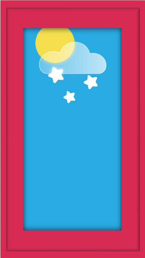 Template mit Wettersymbol, Sonne, Wolke und Schnee