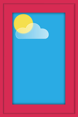 Template mit Wettersymbol, Sonne Wolke