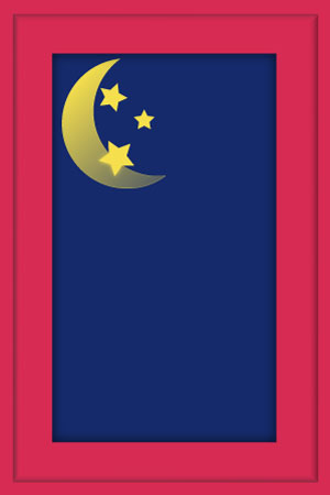 Template mit Wettersymbol für die Nacht, Mond und Sterne