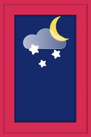 Template mit Wettersymbol für die Nacht, Mond, wolke, schnee