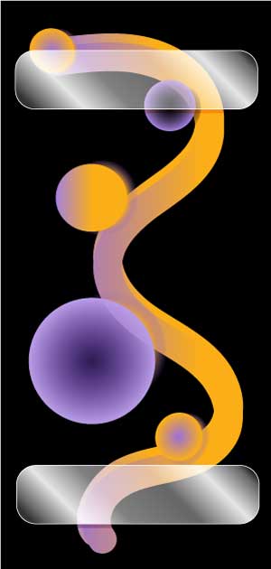 abstraktes Template mit leuchtenden Formen und leeren Textfeldern