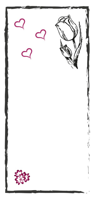 Rahmen mit Tulpe und Herzchen