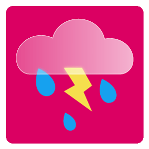 WetterIcon für bewölkt mit vereinzelt Schauer und Gerwitter 